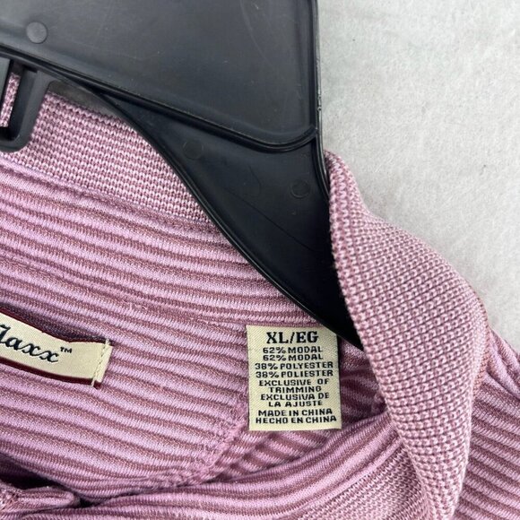 Jamaica Jaxx Polo Shirt Mens XL Purple Pink Striped Short Sleeves Pullover Golf - Picture 11 of 12